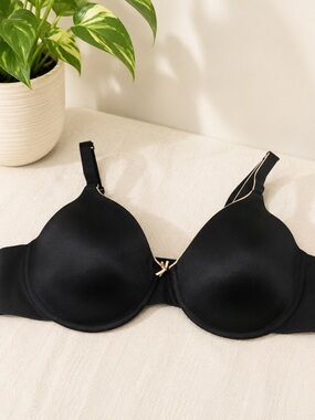 Bali Black Underwire Bra‎ 42C Piping Detail Adjustable Straps Supportive Casual